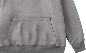 Sweat à capuche ample et oversize pour homme en molleton doux 100% coton, style délavé, brodé, vintage, coupe carrée, streetwear uni - Product Image 4