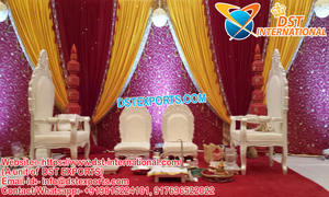 มณฑปงานแต่งงานแบบสามเสาพิเศษ ดีไซน์สวยงาม ไอเดียตกแต่งมณฑปสำหรับงานแต่งงานในร่ม มณฑปงานแต่งงานอินเดียสุดหรู สหรัฐอเมริกา - Product Image 6