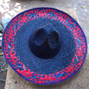Chapeau de paille Sombrero Mariachi Fiesta coloré – Réglable, logo personnalisé, en jonc de mer, pour l'été, les fêtes, décontracté, quotidien, unisexe, pêche - Product Image 1
