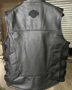 Chaleco de Motocicleta de Cuero Clásico, Bordado, Ecológico, para Verano, Día y Noche, Equipo de Seguridad para Conducir, Personalizado - Product Image 3