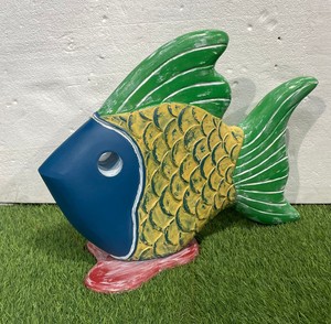 Ensemble de figurines de poisson en aluminium colorées faites à la main, sculpture d'animaux rustiques sculptés, décoration pour la maison et le jardin - Product Image 4