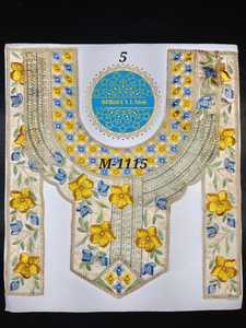 Parche bordado multicolor de diseño para el cuello, para kurti, ropa étnica, proveedor de decoración de prendas. - Product Image 2