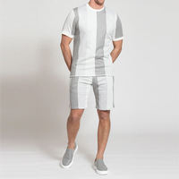 Ensemble de t-shirt et short décontracté d'été pour homme, respirant, deux pièces, polyester/coton, manches courtes, vêtements de sport pour la course à pied