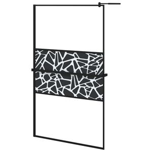 Mampara de Ducha Negra de 45.3"x76.8" con Estante, Vidrio ESG y Puerta de Aluminio - Product Image 2