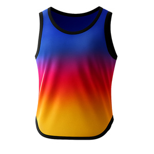 เสื้อกล้ามออกกำลังกายผู้ชายแบบไล่เฉดสีรุ้งสำหรับขายส่ง รับผลิตแบบ OEM สำหรับธุรกิจ B2B - Product Image 1