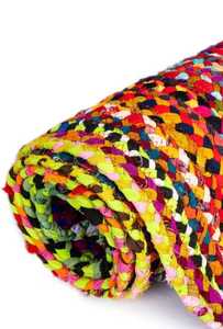 พรมปูพื้นน้ำหนักเบาและพับเก็บได้ ทำจากปอกระเจาและผ้าฝ้าย บุนวมและซักทำความสะอาดได้ เหมาะสำหรับห้องนอนและห้องนั่งเล่น - Product Image 4