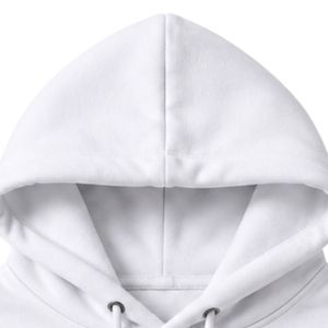 Sudadera con Capucha Blanca Básica, Manga Larga, Informal, con Cordón Ajustable y Bolsillo Tipo Canguro para Uso Diario - Product Image 6
