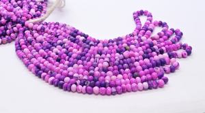 ลูกปัดโอปอลลาเวนเดอร์ทรงรอนเดลล์เรียบขนาด 6.5-7.5 มม. สีม่วงลายจุด ลูกปัดพลอยโอปอลธรรมชาติ สีม่วงลายจุดทรงรอนเดลล์ - Product Image 2