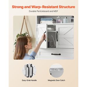 Adjustable Shelf Bathroom <b>Wall</b> Cabinet 2-Door Toilet <b>Storage</b> Medicine Organizer <b>Hanging</b> <b>Wall</b> Mounted <b>Wall</b> <b>Storage</b> - Product Image 5