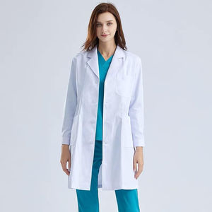 Blouse de laboratoire blanche pour homme en coton et polyester tissé, uniforme d'hôpital pour usage médical - Product Image 3