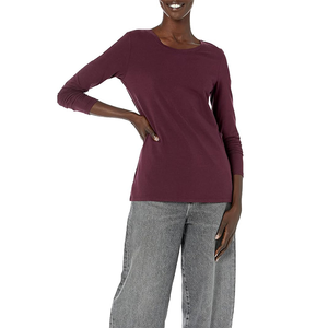Camiseta Básica para Mujer, Informal para el Día a Día, Cuello Redondo de Algodón Suave, Manga Corta, Ligera, Transpirable, Ecológica, Deportiva y Cómoda - Product Image 1