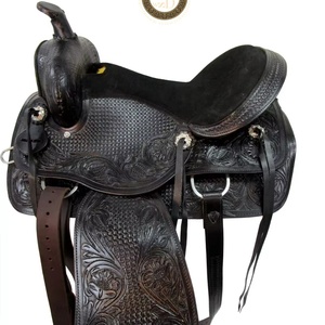 Selle de cheval de course de baril en cuir DD occidental de qualité supérieure fabriquée à la main légère et confortable pour l'équitation de performance de rodéo - Product Image 1