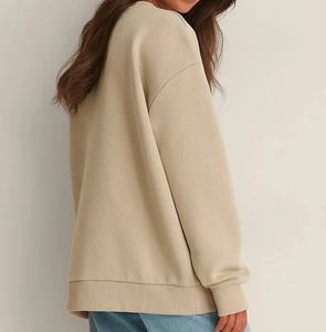 El mejor diseño Otoño Invierno liso mujeres sudaderas sueltas moda pulóver de gran tamaño mujeres cuello redondo cómodo sudadera - Product Image 3