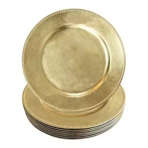 Assiette de présentation décorative en laiton pour mariage, banquet, restaurant, hôtel, fête, décoration de table - Product Image 5