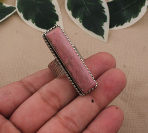 Natural Pink <b>Opal</b> Gemstone <b>Ring</b> 925 Sterling Silver Large Stone Healing Crystal Wedding <b>Rings</b> for Women & <b>Men</b> Mint Green Jewelry - Product Image 4