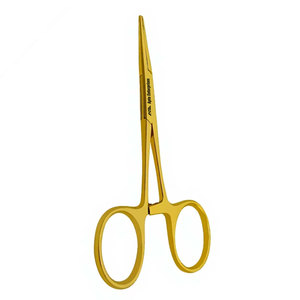 คีมหนีบยึดเส้นเลือดแบบตรง พรีเมียม รุ่น Mosquito Forceps ด้ามจับสีทอง ขนาด 3.5 นิ้ว  วัสดุสแตนเลส สำหรับการผ่าตัด - Product Image 3