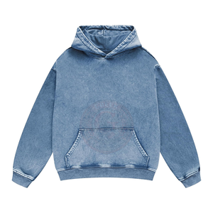 Sudadera con Capucha Oversize para Mujer, Lavado Ácido, Felpa de Algodón Grueso, Acabado Desgastado Vintage para Moda Urbana Moderna - Product Image 1