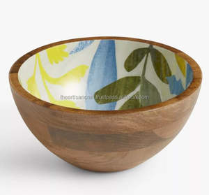 Tazón de Servir Europeo de Madera Natural Multicolor, Duradero, Pulido, Elaborado por Artesanos, para Recuerdos con Estilo Náutico - Product Image 2