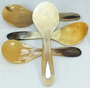 Latest look Horn Salad Servers Horn Spoon Handmade From Natural Buffalo Horn at affordable price range - Product Image 3