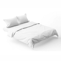 Ensemble de literie d'hôtel en polyester blanc de haute qualité 300TC, OEM ODM, vente en gros, doux, respirant, durable, linge de lit de luxe personnalisable