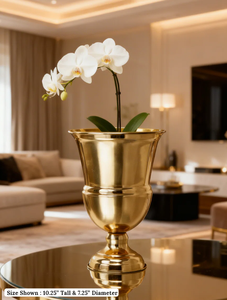 Modern Round shaped Aluminium Metal Decorative <b>Vase</b> for Event Styling and Floral Display Bespoke Tabletop <b>Vase</b> - Product Image 4