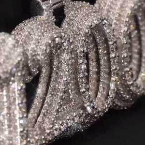 Colgante Personalizado con Nombre, Número o Letra en Diamantes, Chapado en Oro sobre Plata de Ley 925, Joyería HipHop para Raperos, Regalo Brillante - Product Image 2