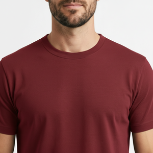 T-shirt décontracté personnalisé à coupe ajustée pour homme, confortable, respirant, 100% coton, couleur unie, col rond, manches courtes - Product Image 4