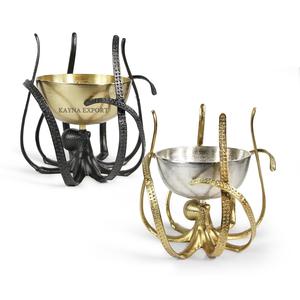 Enfriador de Vino con Escultura de Pulpo de Aluminio Fundido, Estilo Europeo de Lujo, Ecológico, para Cubitera - Product Image 1