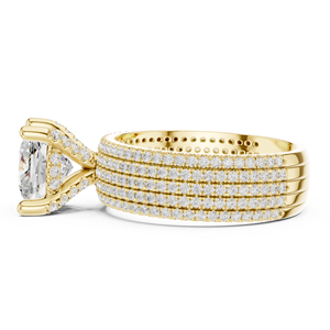 Anillo de Compromiso Clásico de Oro Amarillo de 14K con Corte Cojín de 3 CT, Diamante Cultivado en Laboratorio con Certificado IGI, Regalos de Aniversario y Boda - Product Image 2