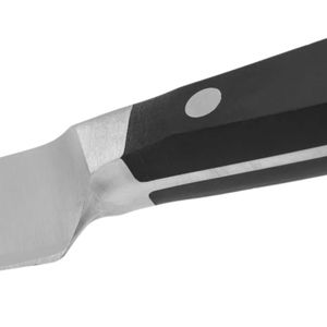 Couteaux à découper noirs à manche argenté avec lame longue et fine, bord de coupe lisse et poignée rivetée pour la viande et les fruits en cuisine - Product Image 2