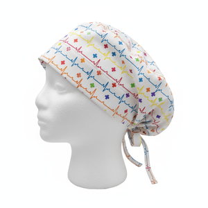 Gorro Quirúrgico con Diseño de Latido de Corazón para Hombres y Mujeres, con Botones y Banda Absorbente de Sudor, Ideal para Salones de Belleza, Chefs y Trabajo - Product Image 3