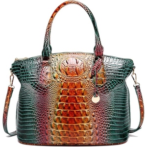 Sac fourre-tout personnalisé en cuir gaufré crocodile pour femme, grand sac à bandoulière, sac à main tendance pour le shopping et le travail, sacs OEM en gros - Product Image 2
