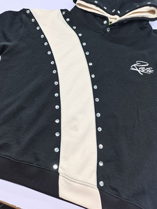 Sudadera con capucha de algodón French Terry para hombre, personalizable, con cremallera, lavado ácido, bordado, apliques, parches y pedrería - Product Image 6