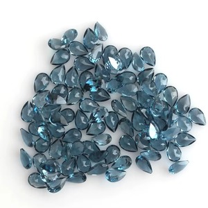 Topacio Azul Londres Natural, Corte Pera, Piedra Suelta, Precio al por Mayor, 4MM 6MM, Topacio Calibrado y Facetado para Joyería - Product Image 2