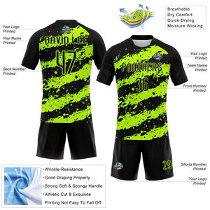 Tenue d'équipe respirante personnalisée noire et verte, ensemble maillot et short de volley-ball unisexe de haute qualité en polyester, vente en gros - Product Image 3