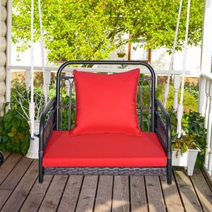 Silla Columpio de Ratán para Patio con Cojín de Asiento Cómodo - Product Image 6