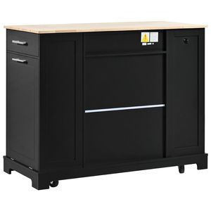 Carrello da Cucina K K con Ruote, Cestino per Rifiuti, Presa di Corrente, Scaffale Interno, 5a Generazione di Carrelli da Cucina - Product Image 1
