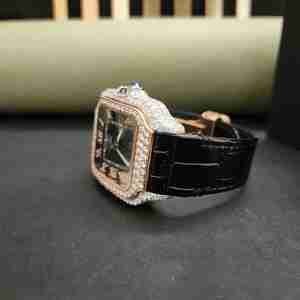 Reloj de Diamantes de Lujo con Movimiento de Cuarzo Analógico, Correa de Goma, Caja Cuadrada, Estilo Perfecto para Cada Ocasión - Product Image 2