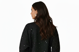 Sweat-shirt pull-over col rond en coton doublé polaire 240g pour femme, imprimé numérique uni, doux, respirant, anti-plis, anti-bouloches, devant - Product Image 4