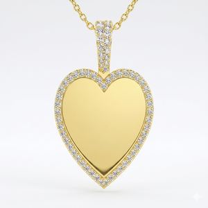 SHRAMAN DIAMOND Elegant Design Luxury Fashion Jewelry Small Outliuned Bezel Heart Photo 925 silver Lab Grown Diamond <b>Pendant</b> - Product Image 1