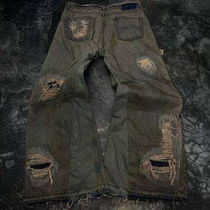 2026 High Quality Lightweight Canvas Distressed Washed Flared Premium Custom Stylish Denim <b>Jeans</b> Quick-Dry <b>Men's</b> - Product Image 2