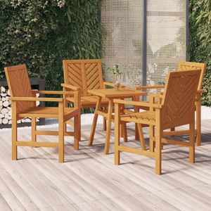 Ensemble de 4 chaises de jardin en bois d'acacia massif naturel - Product Image 1