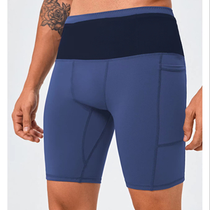 Pantalones Cortos de Compresión de Cintura Alta para Hombre, Color Verde Sólido, Spandex y Poliéster, Secado Rápido, Ajuste Deportivo, con Bolsillos, Cintura Elástica - Product Image 6