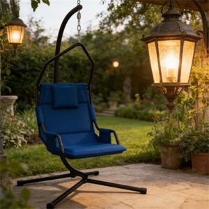 Hamaca Colgante Azul Oscuro para Uso en Patio - Product Image 4