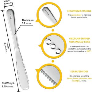 Coltello Spalmatore per Burro Freddo, Coltelli da Cucina, Affettatore per Burro, Arricciatore per Burro, Grattugia per Burro, Lama per Burro - Product Image 2