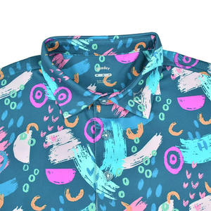 OEM Factory Direct Custom Logo Design <b>Men's</b> Golf for Polo <b>T</b>-<b>Shirts</b> Polyester Cotton Knitted Fabric <b>Floral</b> Pattern ODM Supply Typ - Product Image 3