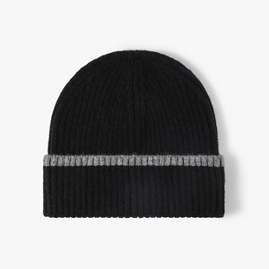 wholesale custom super quality 100% <b>wool</b> breathable <b>beanies</b> hat custom printed logo winter warm skull cap factory - Product Image 2