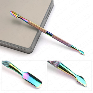 Professional Multicolor Stainless Steel Cuticle Pusher Set of 5 Double Sided Nail Care <b>Tools</b> for Manicure Pedicure and Salon - Product Image 3