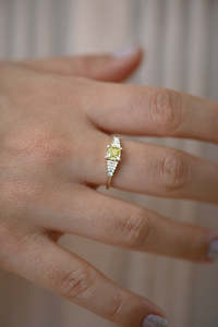 Women's Fancy Yellow Cushion Cut Diamond Engagement <b>Ring</b> Stones In Yellow Gold IGI Certified Classic Style - Product Image 2