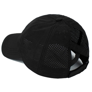 Casquette de baseball unisexe pour adultes, 6 panneaux, en coton noir uni, ajustement réglable, style décontracté - Product Image 5